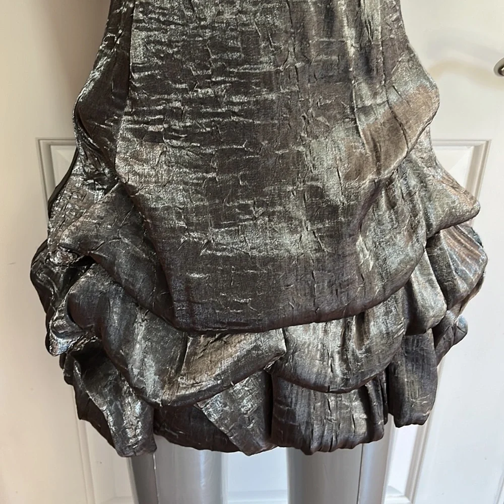 My Michelle black gray party dress strapless Sz 1 prom wedding sweet 16 mitzvah - Picture 4 of 13